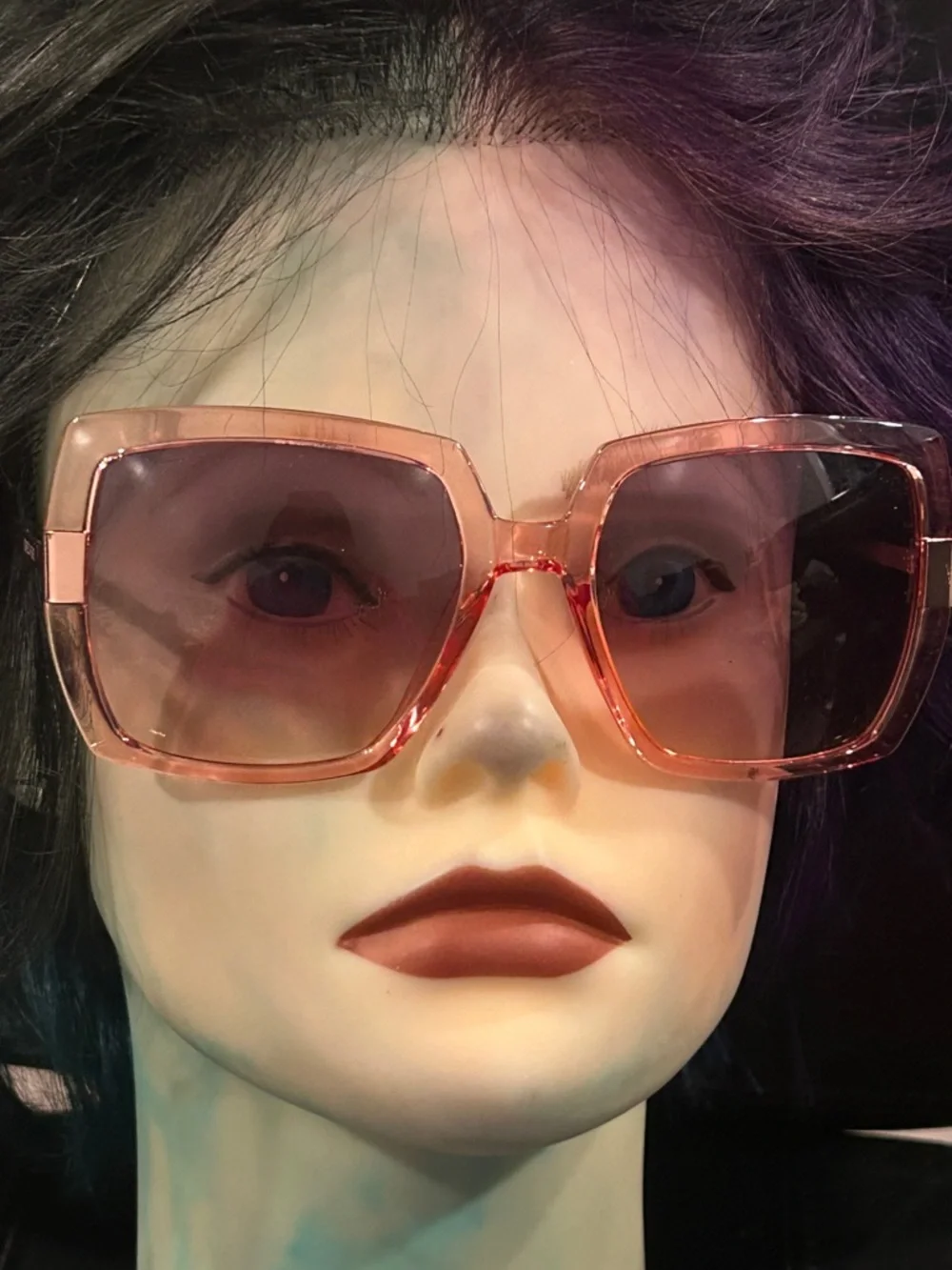 Skechers Translucent Pink Oversized Square Sunglasses